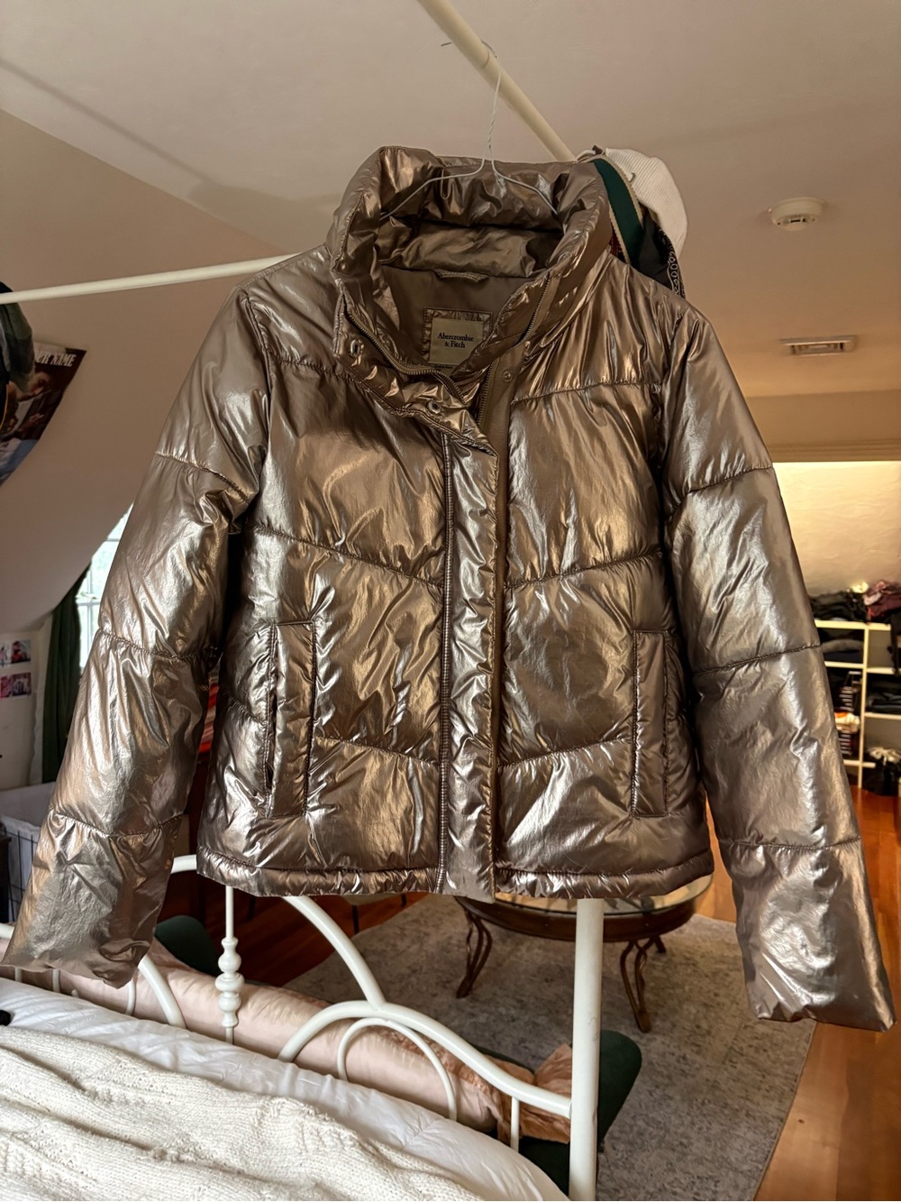 Abercrombie and Fitch Gold Puffer Jacket